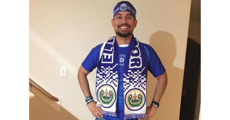 Me celebrating my Latino Heritage with El Salvador gear